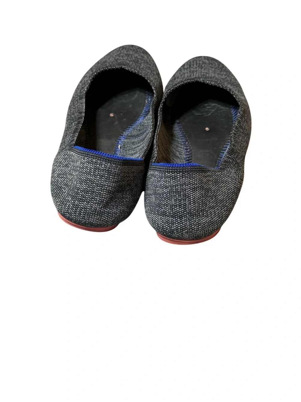 Rothys The Flat Size 9 Charcoal Gray Birdseye Round Toe Washable Knit Ballet